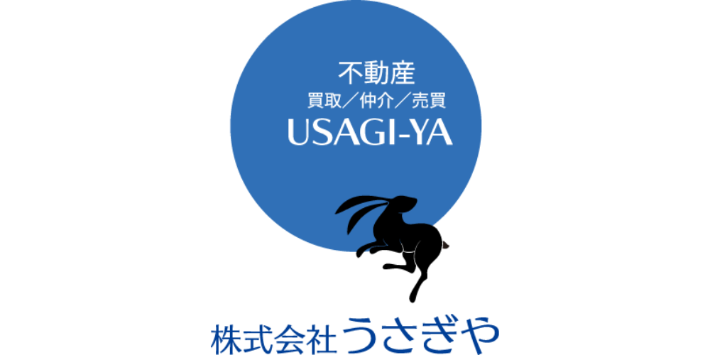 不動産USAGI-YAのロゴと跳ねるウサギ