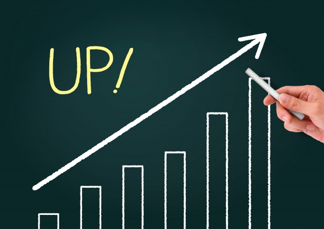 棒グラフで増加のイメージ