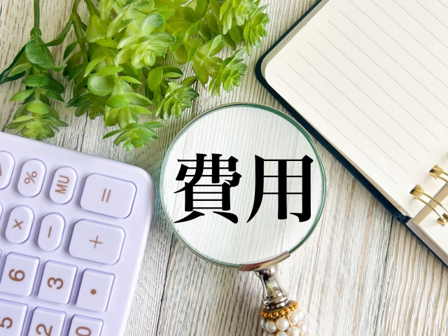 費用の文字と虫眼鏡